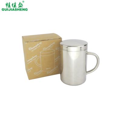 China High Quality 18/8 Stainless Steel Cup with Lid Double Thick Wall Mugs with Metal Handle for Drinking Coffee/Water/Tea/Milk for sale