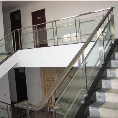 China Satin Surface Stainless Steel Guardrail / Brushed Steel Handrails For Stairs for sale