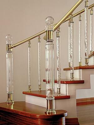 China Organic Color Acrylic Handrails For Stairs , Solid Acrylic Stair Spindles for sale