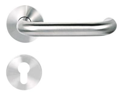 China Hollow Door Window Hardware Stainless Steel Door Lever Sets With Oval Escutcheon for sale