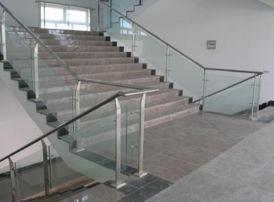 China Stainless Steel Guardrail Mirror Surface Stainless Steel Handrail With Glass for sale