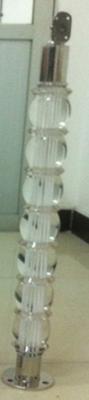 China Colorless Acrylic Staircase Handrail With Electroplate Handrail Fitting for sale