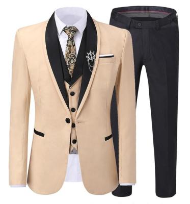 China Anti-Wrinkle Flat Casual Men's Leisure Men's Ripped Tuxedo Tuxedo ((Blazer+Vest+Pants) for sale