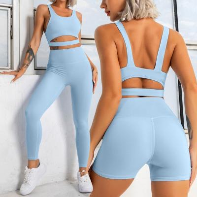 China Breathable Eco-Friendly Yoga Clothing Set Women Fitness Training Wear With High Waist Gym Arm Warmers Tight Sportswear for sale