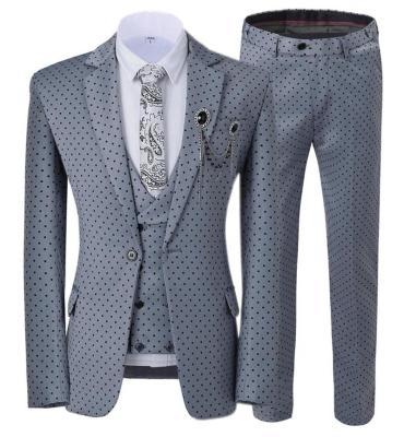 China Classic Anti Wrinkle Design Notch Lapel Mens Suits Made in China Canton Man's Suit (Blazer+vest+Pants) for sale