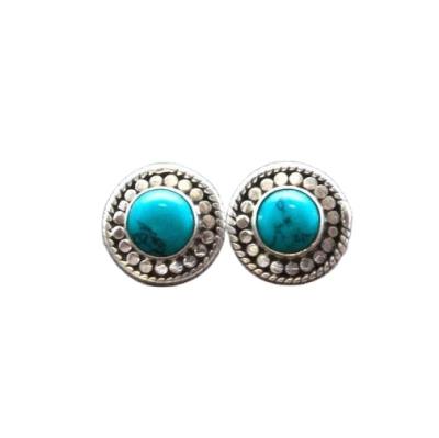 China FASHIONABLE wholesale custom made lady earring stud antique oxidized turquoise earring for women for sale