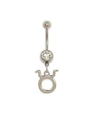 China Customized Religious Fashion 925 Sterling Silver Zodiac Navel Navel Curve Belly Ring for sale