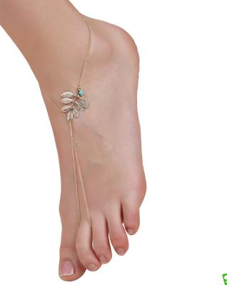 China Bare Foot Vintage Customized Anklet Chain Bracelet Toe Ring For Women Summer Wear for sale