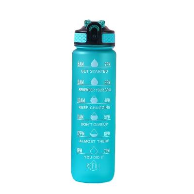 China Viable in Stock Leak Proof BPA Free Drinking Water Bottle with Time Marker Motivational Plastic Water Bottle for sale