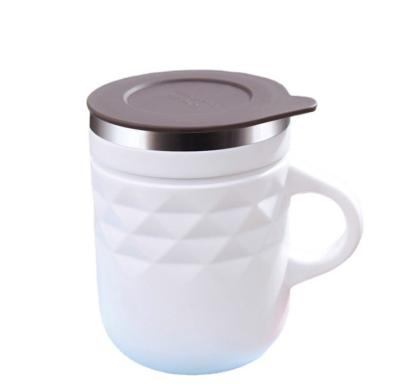 China 350ml Viable Inside 304 Stainless Steel PP Thermos Plastic Coffee Mug Outer One Sublimation Logo With Silicone Cover for sale