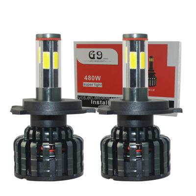 China Aluminum DC 10V-48V 6000K H7 H13 9006 9005 9004 9007 9012 5202 D1 D2 D3 D4 6sides COB G9 fast bright led headlight h4 h11 led headlight for sale