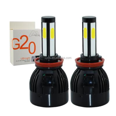 China Automobile lamp wholesales 6000K 12V 24V 8000LMS 4pcs super white COB G20 80W led headlight H11 for sale