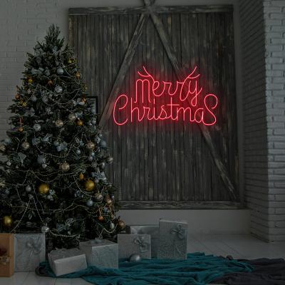 China Decoration Drop Shipping OEM Custom Christmas Words Led Neon Sign Letters Neon Lamp Shatterproof Electronic Lights Signs Neon Lights for sale