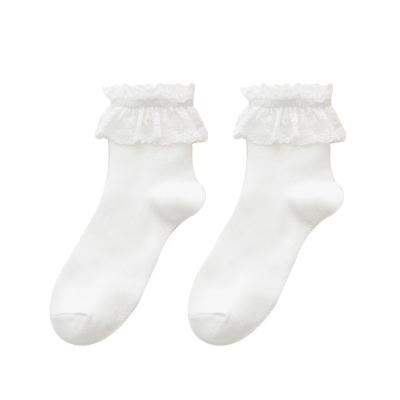 China White Girl Lolita Princess Socks Japanese Soft Lolita Lace Mesh Cotton System Socks Sister for sale