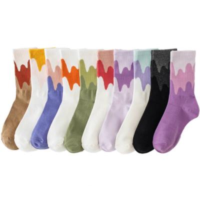 China Wholesale Sweat-absorbent Women's Ice Socks Korea Cheap Cotton Cute Mid-tube Socks for sale