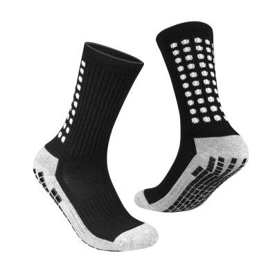 China Breathable Men's Non Slip Soccer Hogs Glue Dispenser Pads Mid-Calf Soccer Socks for sale