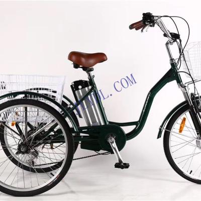 China Adults 24 Wheel Pure Electric Model 3 Wheel Mileage 35-40km Electric Tricycle for sale