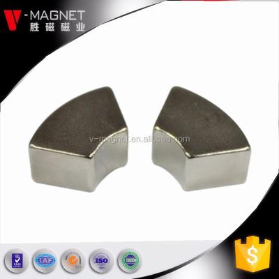 China Moto magnet sinter neodymium arc segment permanent magnet for motor rotor for sale