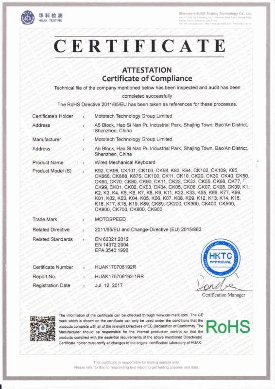 RoHS - Shenzhen Mototech Electronic Co., Ltd.