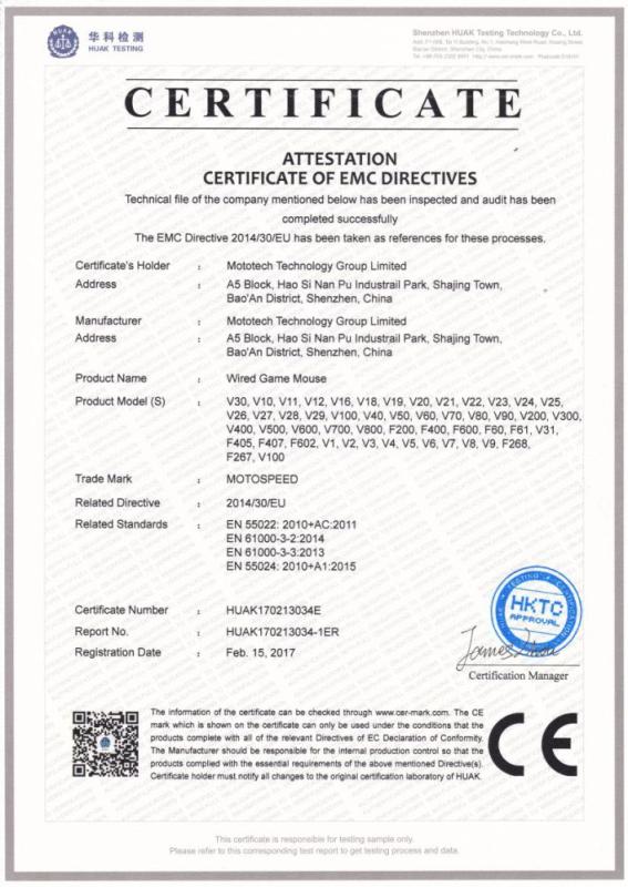 CE - Shenzhen Mototech Electronic Co., Ltd.