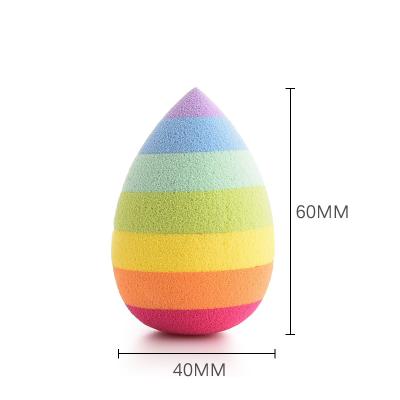 China 1 PCS Soft Hydrophilic Rainbow Makeup Sponge BB Cream Beauty Egg Wholesale Puff Wet Dry Dual Use Face Foundation Powder for sale