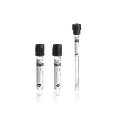 China Medical Disposable Vacuum Blood Collection Sodium Citrate Tube 1.6ml 2.4ml ESR Tube Black Top for sale