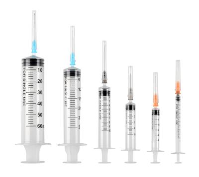 중국 Sterile Surgical Disposable Medical Luer Lock Sterile 1ml 3ml 5ml 10ml 3cc 5cc Disposable Syringe And Needles 판매용