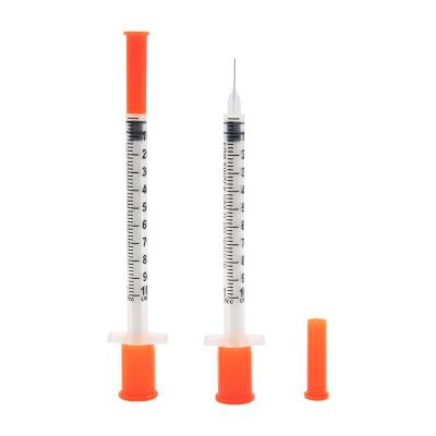 China Home Use Plastic Insulin Syringe 0.3ml 0.5ml 1ml Disposable Medical Injection Plastic Insulin Syringe for sale