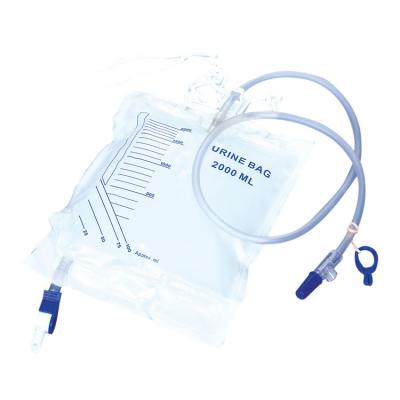 China 2000ml PVC Material Adult Luxury Urine Bag Urinary Drainage Bag Urine Collection Bag With Single Reversal Valve Te koop