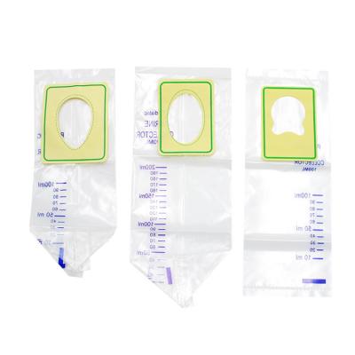 China Medical Disposable For Kids PVC Hospital 100ml 200ml Pediatric Urine Bag Baby Bag Urine  Pediatric Urine Collector for sale