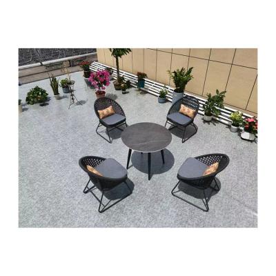 China Modern Customized Dark Gray Rattan Bistro Outdoor Furniture Sofa Set for sale