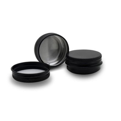 China Cosmetic Black Herbs Ointments Metal Tin Can Box With Screw Aluminum Lid Packaging for sale