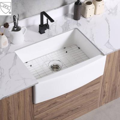 China Without Faucet Supply Wash Basin European Undermount Farmhouse Hot Apron Front Single Kitchen Sink for sale