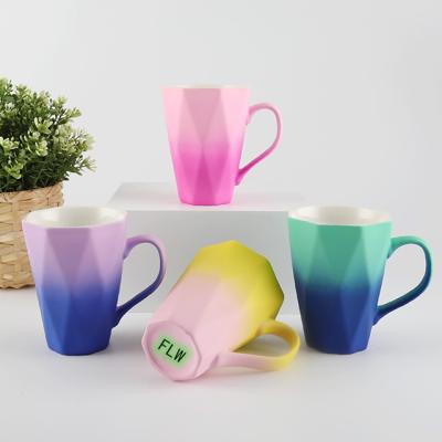 China Durable Spray Glaze With Decal Ceramic Cups And Mugs New Bone China Mug With Bright Color for sale