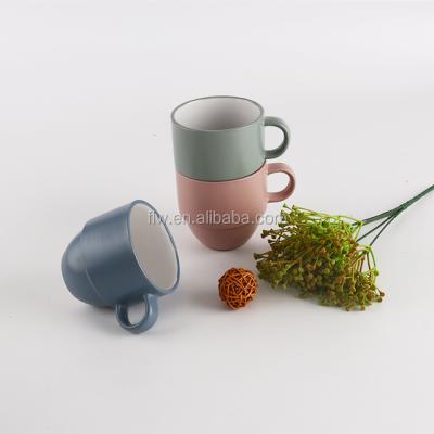 China Viable Wholesale Reusable Ceramic Tea Milk Mug Custom Logo Porcelain Cappuccino Coffee Mug for sale