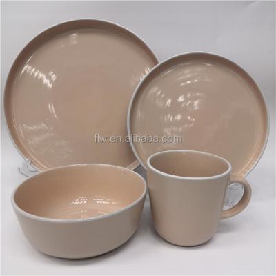 China Sustainable Eco-Friendly Ceramic Shiny Color Glazed Hotel Restaurant Tableware Dinnerware Set For Home Use for sale