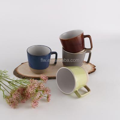 China Viable Good Quality Matte Ceramic Cup Cappuccino Porcelain Stoneware Coffee Tea Mug for sale