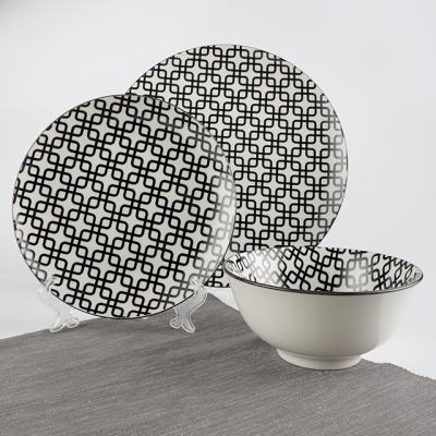 China Viable Wholesale 16pcs Pad Printing Dinnerset S16 Pad Printing Chinese Dinnerset Pad Printing Tableware for sale