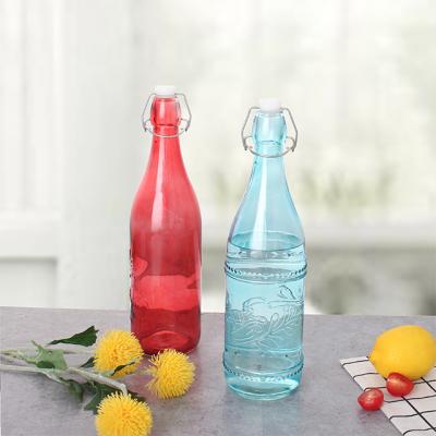 China Competitive Price Home Glass Water Bottle Squeezer Bottle With Plastic Cap for sale