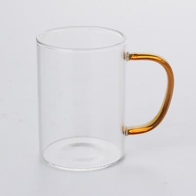 China 320ml Tea Cup Borosilicate Home Drink Mug With Special Handle for sale