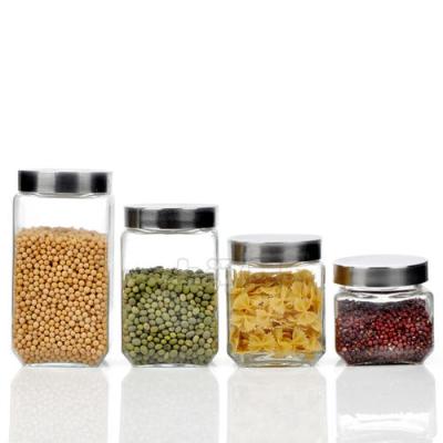 China Home Storage 800ml Glass Jar Coffee Canister Glass Jar With Lid for sale