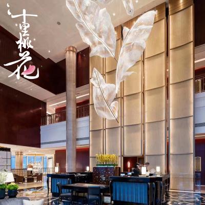 China Modern Modern Design Can Be Customized Decoration Project Hotel Lobby Art Leaf Shaped Pineapple Beads Woven To Mesh K9 Crystal Chandelier for sale