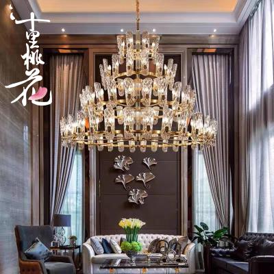 China Modern Luxury Hanging Pendant Lamp Ceiling Lighting Popular Noble Home Decor Led Crystal Art Glass Chandelier for sale