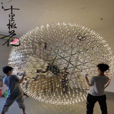 China Modern stainless steel mirror thin steel sheet can be customized with various special-shaped sparkle ball combination chandeliers. for sale