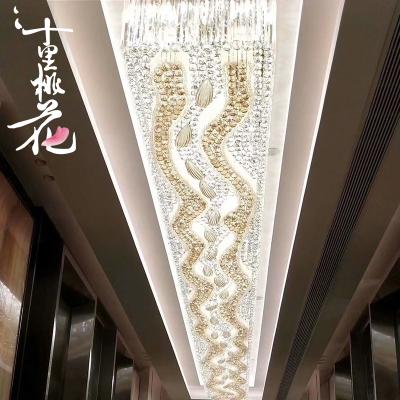 China Modern Aisle Modern Indoor Luxury Long Light Crystal Glass Lighting Pendant Lamp Modern Led Chandelier for sale