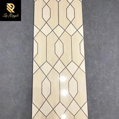 China Europe Springletile Glitter Texture Glossy Texture Luxury Gold Vitrified Polished Bathroom Wall Interior Decorative Tiles For Villa for sale