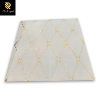 China European and American style Springletile Foshan mirror floor tiles for hotel living rooms interior luxury ceramic gold polish glossy vitrified tiles for sale