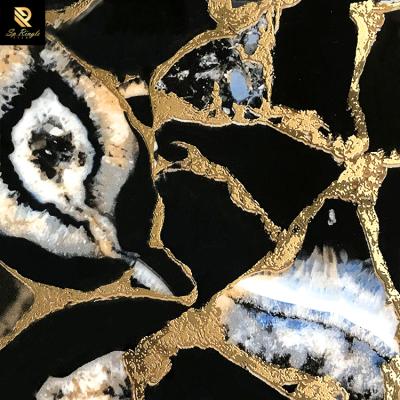 China Springletile 60 x 120 Bathroom Flooring Black and Gold Italian 3d Tiger Eye Agate Stone Golden European and American Style 600x1200 Tiles Ceramic Wall for sale