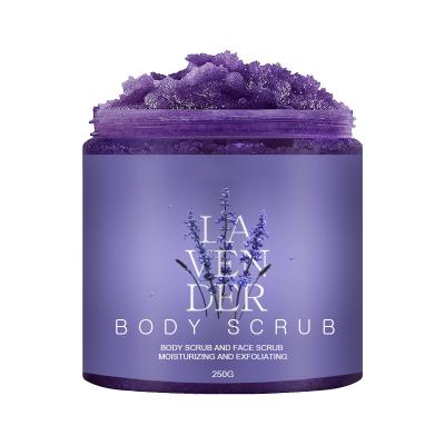 China Exfoliator Whipped Shea Butter Lavender Essence Private Label Dead Sea Salt Peach Fruit Scent Face And Body Scrub for sale