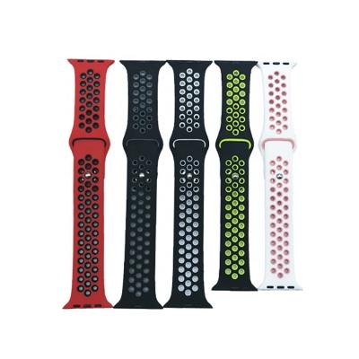 China Beautiful 38mm 42mm Soft Breathable Silicone Fashion Watch Band Strap Promotional Strap for sale